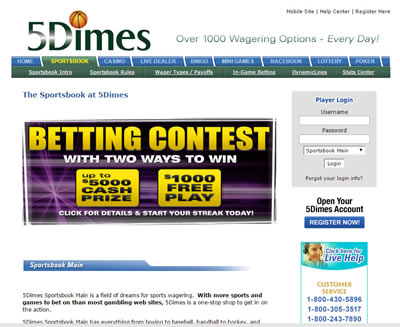 5Dimes Sports Betting Site